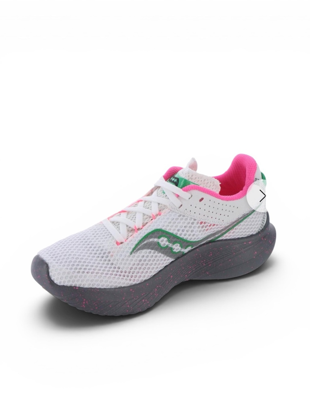 Saucony Kinvara 14 (Women's) White Mesh Running Pink & Green Accents size 8.5